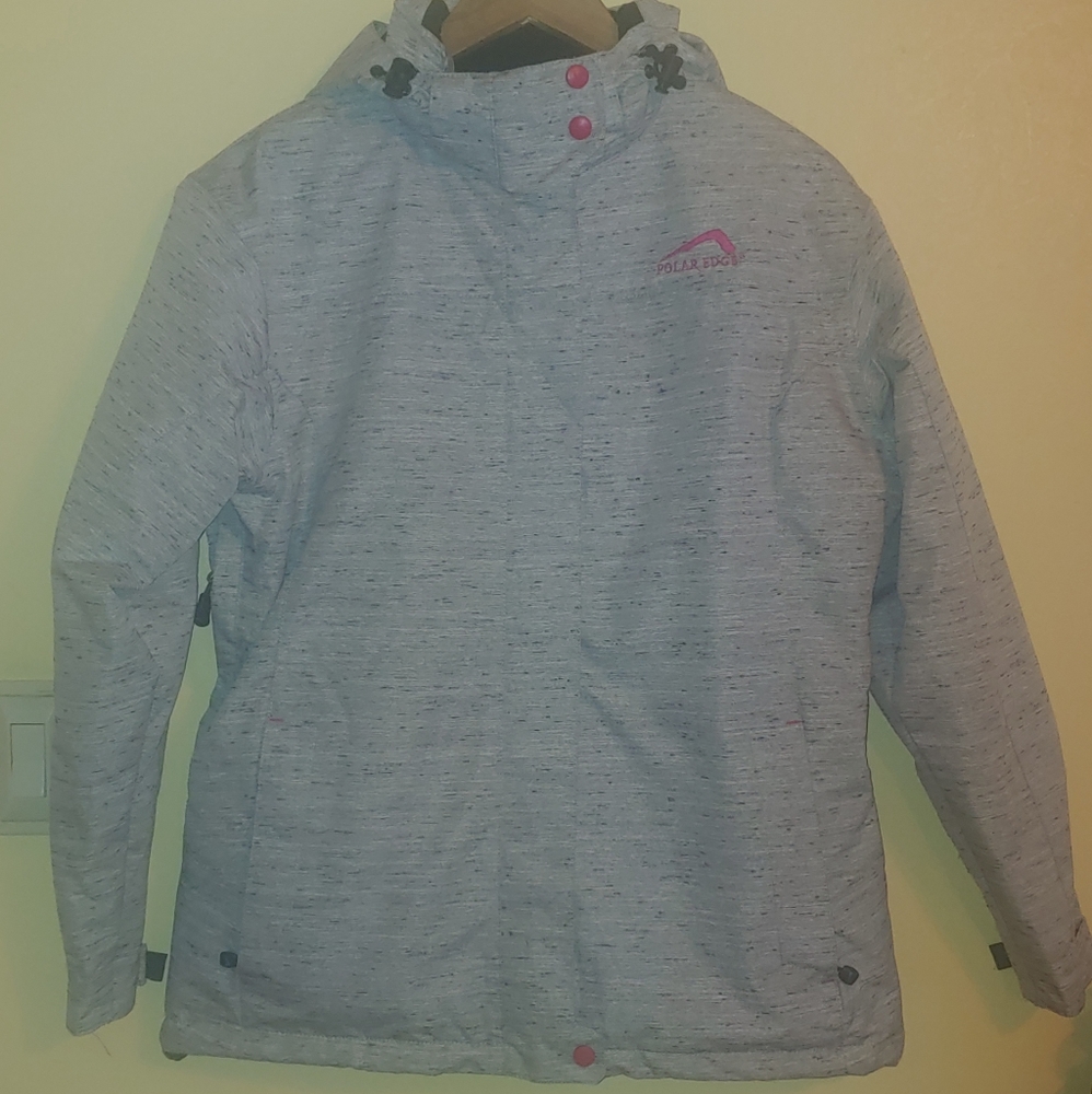 Polar Edge Women's M Ski Jacket Zipper gray/pink accents pre-owned